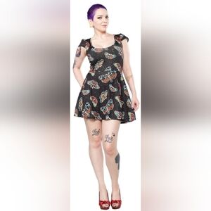 Sourpuss Death's Head Moth Skater Dress, VGUC, Size S